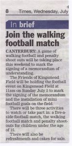 Canterbury Times article