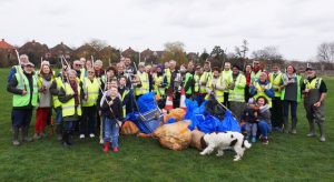 Photo of our volunteers with the rubbish bags