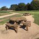 Two picnic benches