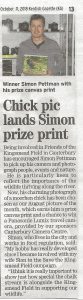Gazette article on Simon Pettman's award winning image