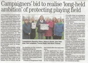 Gazette article on KCC village green application