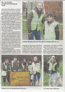 Gazette article on litter pick around Kingsmead and surrounding areas