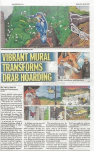 Article outlining the painting of a mural on Kingsmead Field by local street artists