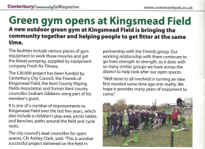 Community Matters article on Green Gym opening