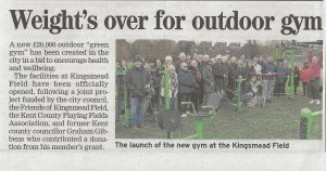 Kentish Gazette article on Green Gym opening