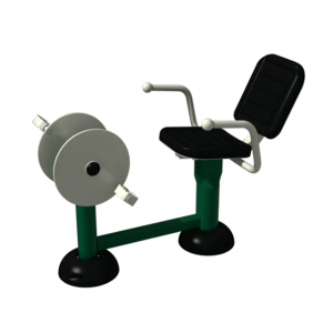 Recumbent bike with handle holds and a back support